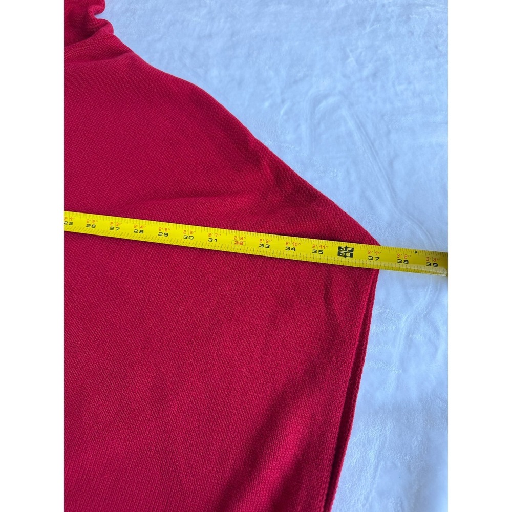 Pure Jill J Jill Red Knit Cotton Cashmere Cowl Neck Poncho Sweater M/L Lagenlook - Picture 8 of 12